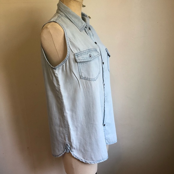 Buffalo David Bitton button up denim tank - Picture 2 of 7